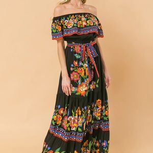 Flying Tomato poetic love printed bohemian maxi dress
